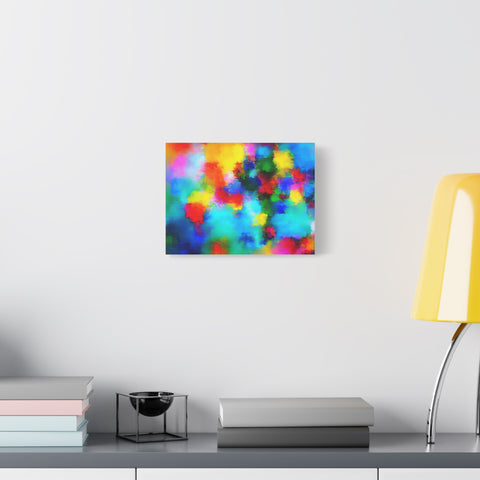 Abstract Rainbow Splash Matte Canvas Print