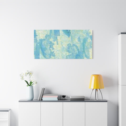 Abstract Aqua Brushstroke Canvas Print — Coastal Blue Wall Art