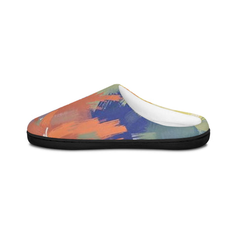 Abstract Brushstroke Women's Indoor Slippers — Cozy Colorful Home Shoes