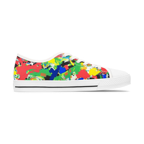 Women’s Low Top Sneakers — Colorful Paint Splat Design