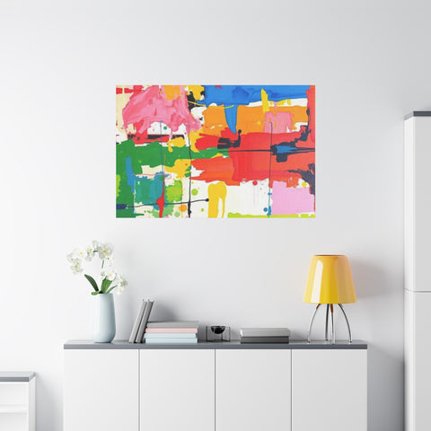 Abstract Color Splash Matte Canvas Print — Vibrant Modern Wall Art