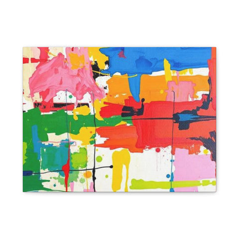 Abstract Color Splash Matte Canvas Print — Vibrant Modern Wall Art