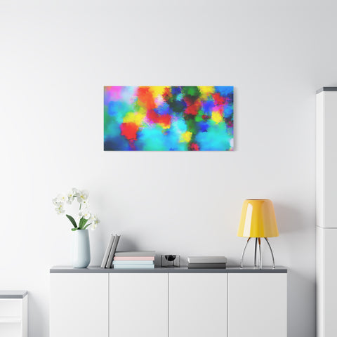 Abstract Rainbow Splash Matte Canvas Print