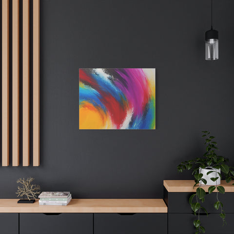 Abstract Rainbow Swirl Matte Canvas Print (Stretched)