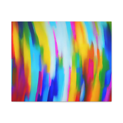 Abstract Rainbow Waves Matte Canvas Print — Vibrant Colorful Wall Art
