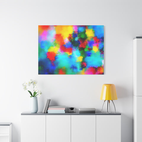 Abstract Rainbow Splash Matte Canvas Print