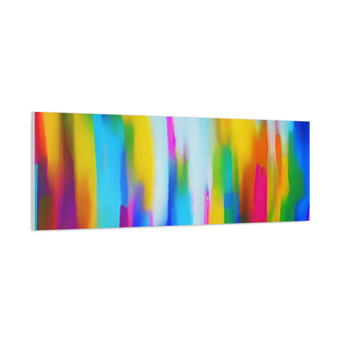 Abstract Rainbow Waves Matte Canvas Print — Vibrant Colorful Wall Art