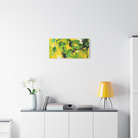 Abstract Green & Yellow Matte Canvas Print – Vibrant Modern Wall Art