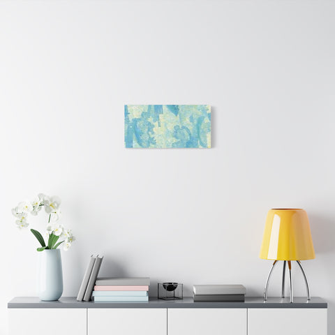 Abstract Aqua Brushstroke Canvas Print — Coastal Blue Wall Art