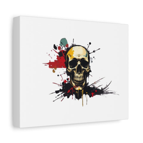 Skull Splash Art Canvas — Grunge Skull Wall Decor, Edgy Gothic Home Accent