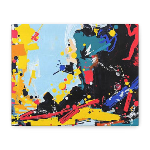 Abstract Color Splash Matte Canvas Print — Modern Stretched Wall Art