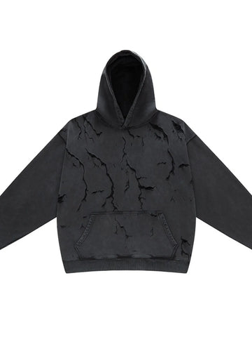 Men's Distressed Long Sleeve Hoodie