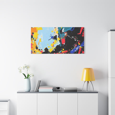 Abstract Color Splash Matte Canvas Print — Modern Stretched Wall Art