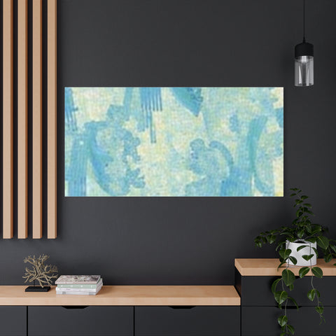 Abstract Aqua Brushstroke Canvas Print — Coastal Blue Wall Art