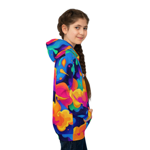 Kids' Psychedelic Cloud Hoodie – Colorful All-Over Print