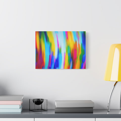 Abstract Rainbow Waves Matte Canvas Print — Vibrant Colorful Wall Art