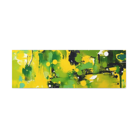 Abstract Green & Yellow Matte Canvas Print – Vibrant Modern Wall Art