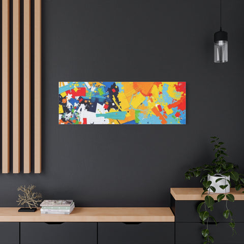 Abstract Splash Colorful Matte Canvas Wall Art – Vibrant Modern Stretched Print