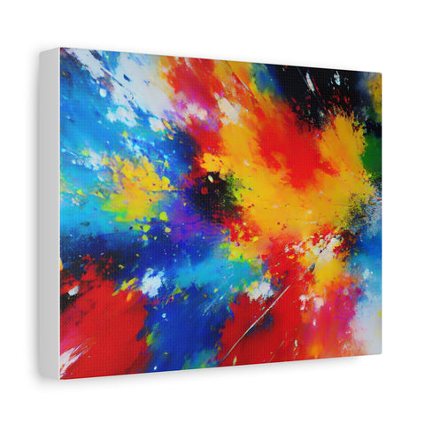 Abstract Color Splash Matte Canvas Print — Vibrant Stretched Wall Art