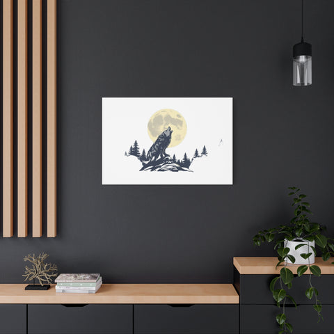 Howling Wolf Moon Matte Canvas Wall Art — Stretched 1.25"