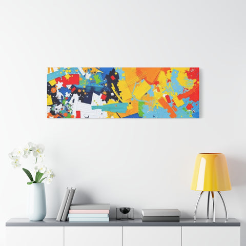 Abstract Splash Colorful Matte Canvas Wall Art – Vibrant Modern Stretched Print