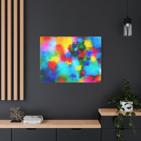 Abstract Rainbow Splash Matte Canvas Print