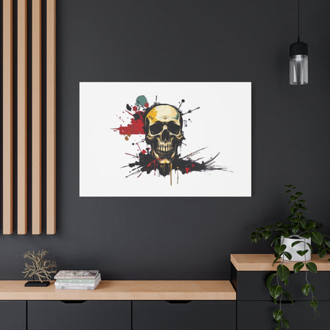 Skull Splash Art Canvas — Grunge Skull Wall Decor, Edgy Gothic Home Accent
