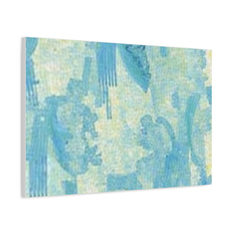 Abstract Aqua Brushstroke Canvas Print — Coastal Blue Wall Art