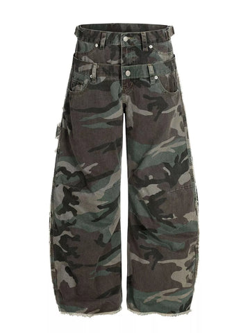 Men's Camouflage Wide-Leg Pants