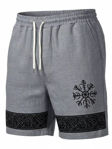 Men's Full Size Linen Blend Drawstring Shorts Plus Size