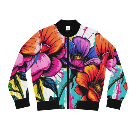 Floral Graffiti Bomber Jacket