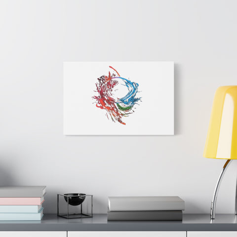 Abstract Color Splash Canvas Print — Modern Watercolor Circle Art on Matte Stretched Canvas
