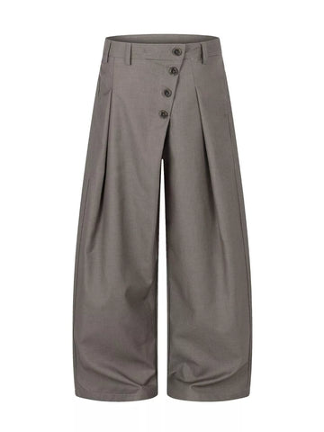 Men's Asymmetrical Button Wide-Leg Pants