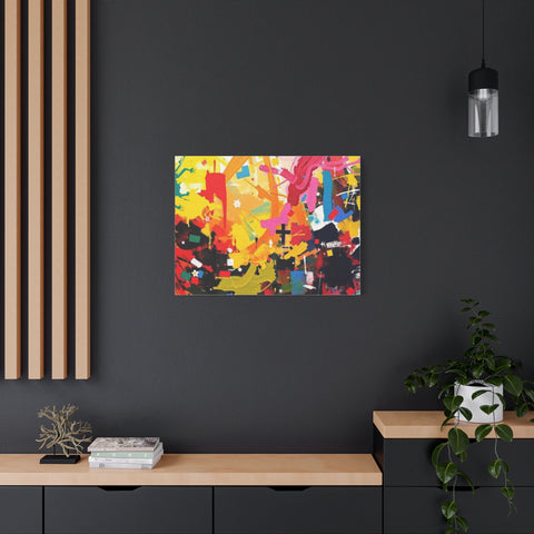 Abstract Color Splash Canvas Print - Vibrant Stretched Matte Wall Art