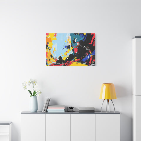 Abstract Color Splash Matte Canvas Print — Modern Stretched Wall Art