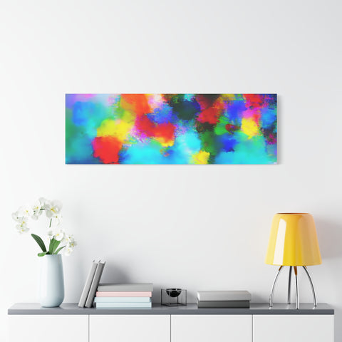Abstract Rainbow Splash Matte Canvas Print