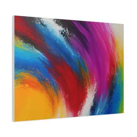 Abstract Rainbow Swirl Matte Canvas Print (Stretched)