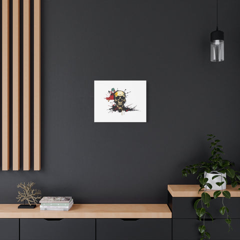 Skull Splash Art Canvas — Grunge Skull Wall Decor, Edgy Gothic Home Accent