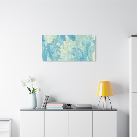 Abstract Aqua Brushstroke Canvas Print — Coastal Blue Wall Art