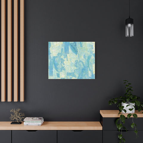 Abstract Aqua Brushstroke Canvas Print — Coastal Blue Wall Art