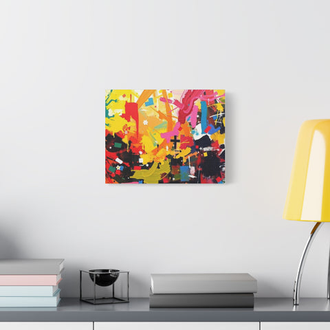 Abstract Color Splash Canvas Print - Vibrant Stretched Matte Wall Art