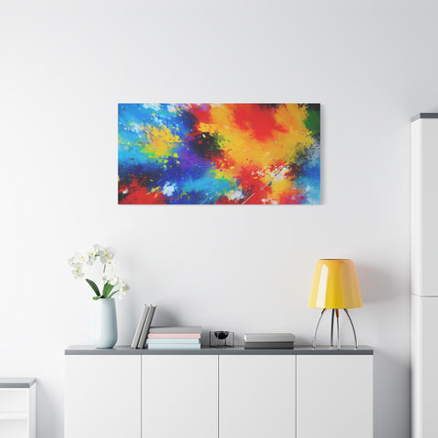 Abstract Color Splash Matte Canvas Print — Vibrant Stretched Wall Art