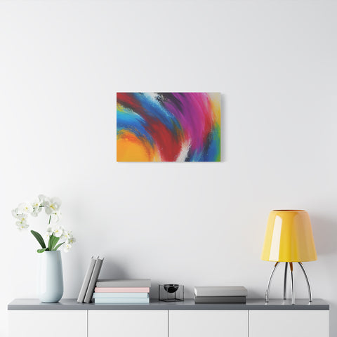 Abstract Rainbow Swirl Matte Canvas Print (Stretched)