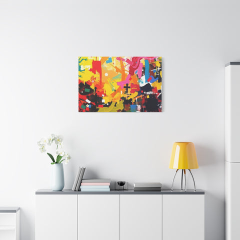 Abstract Color Splash Canvas Print - Vibrant Stretched Matte Wall Art