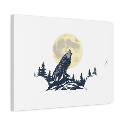 Howling Wolf Moon Matte Canvas Wall Art — Stretched 1.25"