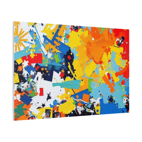 Abstract Splash Colorful Matte Canvas Wall Art – Vibrant Modern Stretched Print