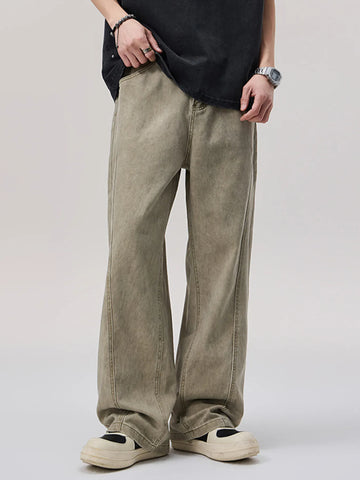 Men's Vintage Wash Wide Leg Pants