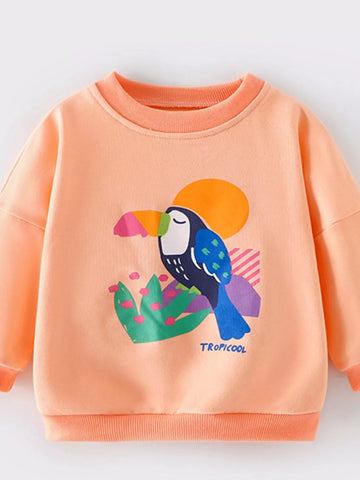 Children's Bird Graphic Crew Neck Sweatshirt