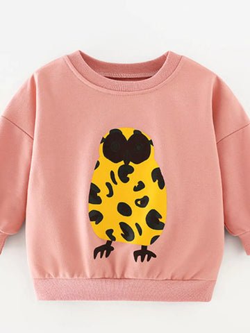 Children's Owl Graphic Crew Neck Sweatshirt