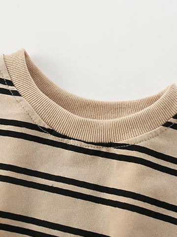 Children's Striped Bear Crew Neck Sweatshirt